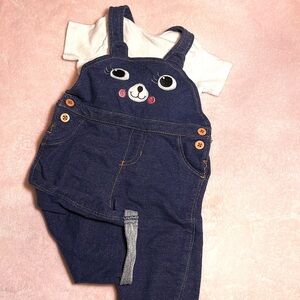 Kidgets Navy Overalls with Bear Face